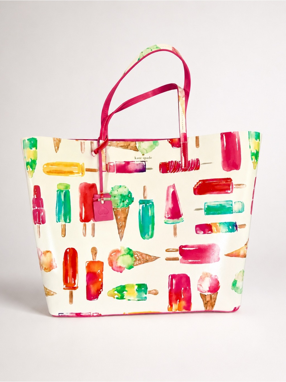 kate spade 🍦 RARE NWT Large PVC Tote with Ice Cream Print “flavor of the month”
